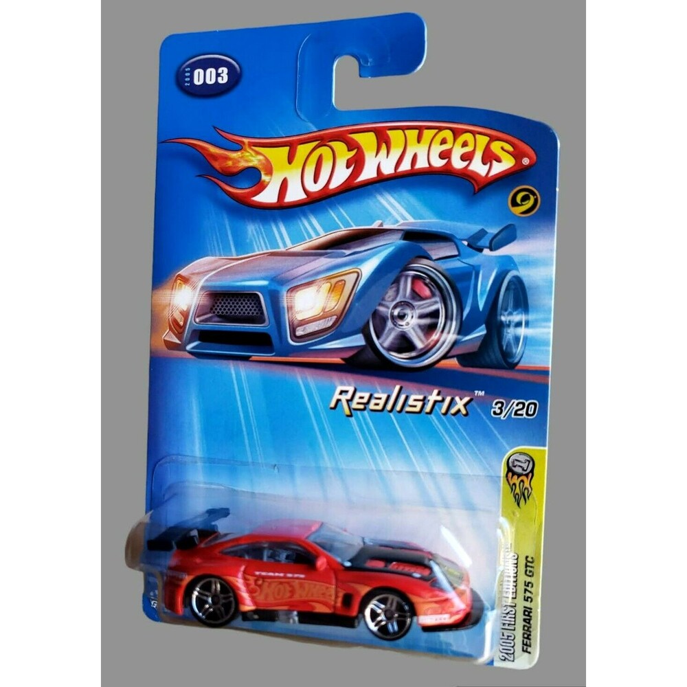 Hot Wheels FERRARI 575 GTC RED 003 2005 FIRST EDITIONS REALISTIX 3/20 1:64 G6690
